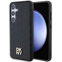 Dkny Dkhms24Mpshrpsk S24+ S926Czarny/Black Hardcase Leather Pattern Metal Logo Magsafe