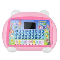 English Version Led Display Children'S Tablet Computer Learning Point Reading Machine Toys, Cartoon Puzzle Early Education Machine gray