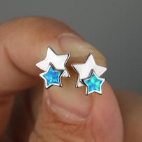 Minimalist Temperament Star Studded Earrings Australian Treasure Pentagram Niche and Cold