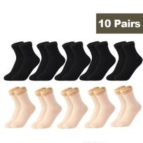 10 Pairs Bulk Women's Thermal Socks Winter 5D Fleece Lined Cashmere Wool Blend Anti-Slip Grips For Boots Home Outdoor