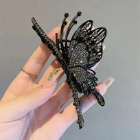 New Metal Butterfly Grab Clip Girls Ponytail Hair Clip Korean Elegant Geometric Hair Crab Girls Delicate Hair Accessories beige