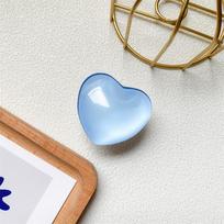 Korean 3D Stained Glass Crystal Ball Phone Holder Heart Retractable Finger Grip Tok Stand For iPhone Samsung Universal Bracket ežero mėlyna spalva