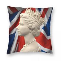 RIP Queen Elizabeth II Pillowcase Printed Fabric Cushion Cover Decorative Throw Pillow Case Cover Home Zipper 30x30cm smėlis