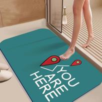 Diatom mud water absorbing and anti slip toilet floor mat, toilet high-end feeling, contrasting color, dirt resistant carpet 40x60cm15.7x23.6in