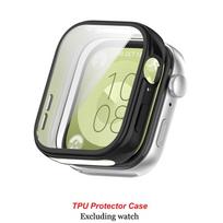 Stiklas + dėklas Huawei Watch Fit 3 Visapusiškam ekrano apsaugai Kietasis kompiuterio buferis Grūdinto stiklo laikrodžio dėklas, skirtas Huawei Watch Fit 3 Huawei Watch Fit 3