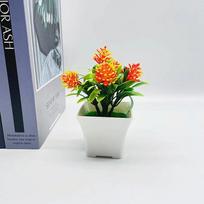 Dirbtiniai vazoniniai augalai Dirbtinė gėlė Bonsai Dirbtinės gėlės Ornamentai Plastikiniai Dirbtiniai Žali Augalai oranžinė