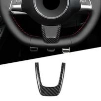 Black Steering Wheel Center Cover REAL HARD Carbon Fiber For Fiat 500