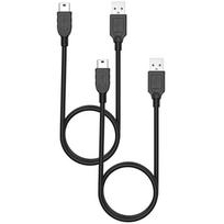 Set of 2 cables for Nikon Coolpix S70/S710/S80/S8000/S800c/S8100/S8200 - MINI USB/USB 2.0 Black 1 Meter Cable Phonillico® juoda
