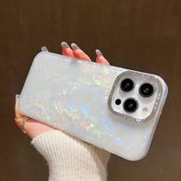Suitable for IPhone15Promax, Electroplated Lens Ring, Phone Case, Apple 14 Shell Pattern Anti-drop Protective Case Apple 15 balta