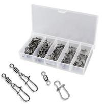 50Pcs Fishing Connector Gear Set Stainless Steel Pins 360-Degree Rotation Strong Tension