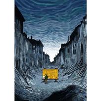 Cartoon Van Gogh Sunflower Flower Starry Sky Art Pictures Poster Printing Oil Painting Canvas Painting For Modern Home Decor 21cm×30cm NoFrame