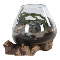Dekoracija, "gėlių vazonas" House Nordic San Marino Waterdrop 4501051, skaidri sp./ruda sp., 20 cm x 18 cm x 20 cm, 1 kg