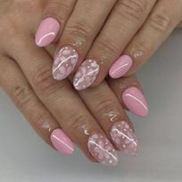 Almond Nail Tips Fake Nail Glues On Nail Stick On Nail Flower Press On Nail Artificial False Nail for Womens Girls 1