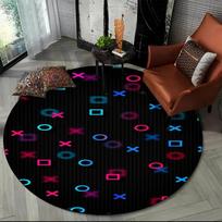 Game Controller Round Area Rug Cartoon Gamer Circle Carpet Rug for Living Room Children's Bedroom Sofa Decor Non-slip Floor Mat 60cm ruda