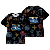 Funny Blox Fruits T Shirt Cool Men's Tshirt O Neck Casual Unisex Streetwear ROBLOX Fashion Tee XS black
