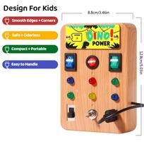 Montessori Busy Board ideal for Boys 18m featuring LED Light Switch and Screwdriver Implement - Sensory Playthings yellow