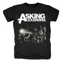 Vintažiniai marškinėliai Punk Rock marškinėliai Asking Alexandria marškinėliai Vyriški medvilniniai marškinėliai Viršutiniai drabužiai Grafiniai Kaukolė Streetwear Hip Hop marškinėliai S juoda