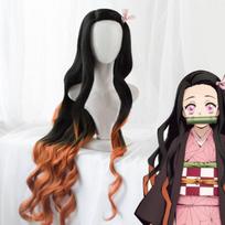 Halloween Demon Slayer Cosplay Costume Nezuko Set Kamado Nezuko Children's Cosplay Outfit Wig One size black