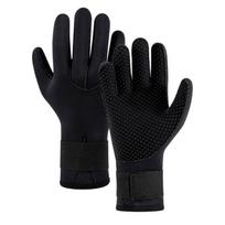 Water Gloves, 5mm Neoprene Five Finger Gloves Warm Wetsuit Winter Gloves with Adjustable Waist Strap for Scubas Diving L black