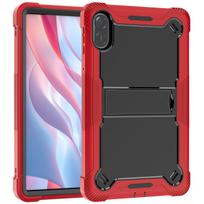 For Honor Pad 10 12.1 Inch 2025 Heavy Duty Armor Stand Cover Kids Silicone PC Case for Honor Pad X9A 11.5 X8A 11 X8 Pro X9 11.5 HonorPadX9A 11.5inch raudona