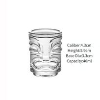 Creative Mini Tiki Glass Cup Shot Glasses Stacking Cups Cocktail Glass Tiki Cup Set With 6 Holes Tray Tiki Bar Accessories Transparent