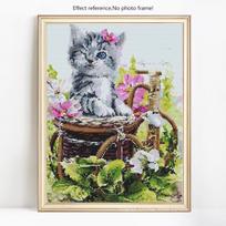 5d deimantų tapyba Viso gręžimo apvalių gyvūnų kryžminio dygsnio rinkiniai kačių deimantų siuvinėjimas 20X30 gray