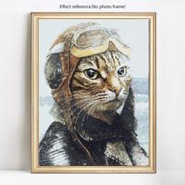 5D deimantinis piešimas gyvūnams katinams viso apvalaus siuvinėjimo paveikslėlis Kalnų krištolinis deimantas 20X30 gray