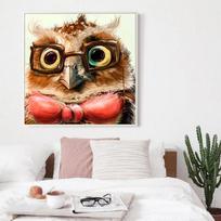 Deimantinis siuvinėjimas Gyvūnų siuvinėjimas kryželiu Viso deimantinio mozaikinio stiklo pelėda „pasidaryk pats“ deimantų tapyba 30x30CM brown
