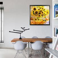 Deimantinė tapyba Šviežios saulėgrąžos Kalnų krištolų paveikslėlis Deimantinis namų dekoravimas Deimantinis siuvinėjimas 30x30CM