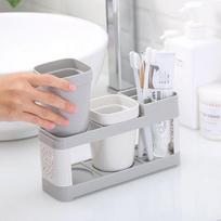 Bathroom Toothbrush Rack Punch-free Cup Holder Tooth Set Vertical Mouth Cup Holder pilka