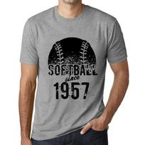 Men's T-Shirt Graphic Softball Since 1957 Gris Chine XS blankiai pilka spalva