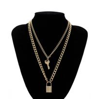 Creative Fashion Elements Joker Sautoir Contracted Retro Key Lock Pendant Necklace with Female 1