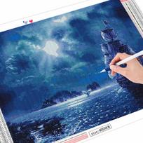Deimantinė tapyba laivo kryžminio dygsnio gręžimo rankdarbiai 3D deimantų siuvinėjimas peizažas mozaika rankų darbo dovanų sienos menas Full Round 20X30CM
