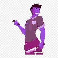 Clothing Five Nights At Freddy's Iron-on Transfers For Clothing Tshirt Bag Heat Transfer Stickers Iron On Patches purple
