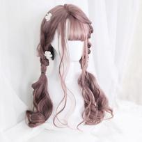 Bybrana Moterų ilgi plaukai Lolita kirpčiukai Rožinis perukas Sintetiniai plaukai karščiui atsparūs mielas vakarėlis 60cm gray