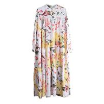XITAO klostuota suknelė, madinga, nauja moteriška plius dydžio megztinė kišenė, klostuota apatinė dalis, rudens mažumos elegantiška suknelė WMD3220 One Size geltona