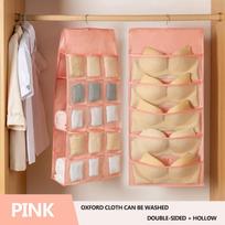 Multi-sided Double-sided Storage Bag Underwear Storage Hanging Bag Dormitory Wardrobe Panties Socks Wardrobe Bag Storage Bag Student Hanging Pocket 1pc pilka