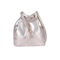 Noora Women's Leather Sling Bag/Bucket Bag (Dull Gold) Gold Metallic Shimmery Pack of 1 gray