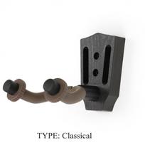 1 vnt ABS rudas gitaros stovas prie sienos tvirtinamas gitaros pakabos kabliukas, reguliuojamas laikiklis gitaros formos juodmedžio imitacija styginių instrumentų laikymo parodoje Classical Guitar Head