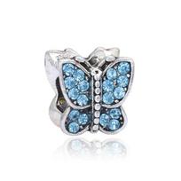 2pcs Colorful Crystal Charm Beads Fit Original Brand Charms Bracelets Necklaces Silver Color Women 'S Bracelet Diy Jewelry Making 2pcs