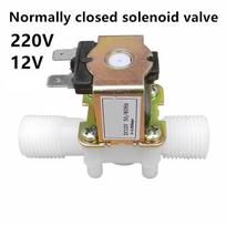 1/2” Male Thread Solenoid Valve 220V AC/12V DC Magnetic Water Control Valve Pneumatic Pressure Controller Switch Diverter Normally Closed Non-Pressure-12V DC