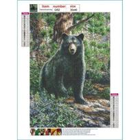 5D Pasidaryk pats deimantinė tapyba Miško lokys grizzly pilnas deimantų kryželiu siuvinėjimo rinkinys pilnas deimantų siuvinėjimo mozaikos meno paveikslas su kalnų krištolais dekoras dovana Full Round 20x30cm gray
