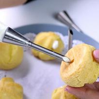 Aplinkai nekenksmingas nerūdijančio plieno apledėjimo vamzdžių antgalių antgaliai Fondant tortų dekoravimo tešlos įrankis beige
