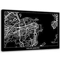 Canvas print City map Rio de Janeiro 60x40 balta/juoda