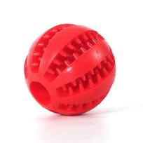 Dog Puzzle Toys Ball Nontoxic Durable Dog IQ Chew Toys for Puppy Small Large Dog Teeth Cleaning/Chewing/Playing S(5cm) raudona