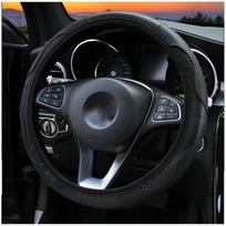 New Car Steering Wheel Cover Carbon Fiber Breathable Anti Slip PU Leather Universal 37-38cm Steering Covers juoda