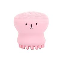 1pc Octopus Silicone Facial Cleansing Brush Face Washing Brush Cleansing Sonic Vibration Cleanser Deep Pore Skin Massager Tools rožinė