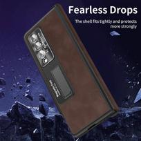 Anti -Dust Matte Leather Kickstand Coque Case For Samsung Galaxy Z Fold 4 5g Fold4 Fold 3 Fold3 Zfold4 Front Glass Film Cases for Samsung Z Fold 3 kava
