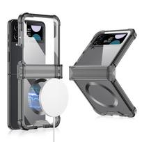 For Samsung Galaxy Z Flip 4 Magsafe Magnetic Wireless Charging Case Colorful Transparent Folding Hinge Shockproof Hard Cover For Galaxy Z Flip 4 juoda