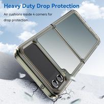 Hard Slim Acrylic Fashion Coque Case For Samsung Galaxy Z Flip4 Flip 4 5g Flip3 Flip 3 Anti -Drop Phone Cover For Samsung Flip4 for Samsung Z Flip 3 pilka spalva